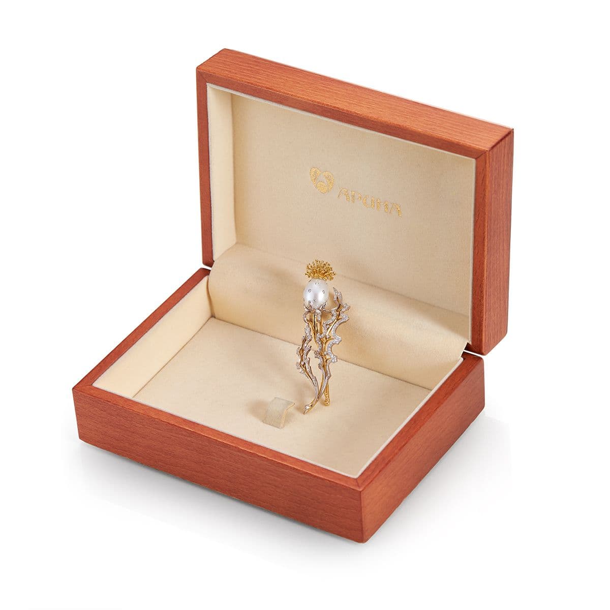 Золотая брошь Чертополох от Ювелирной компании Арина