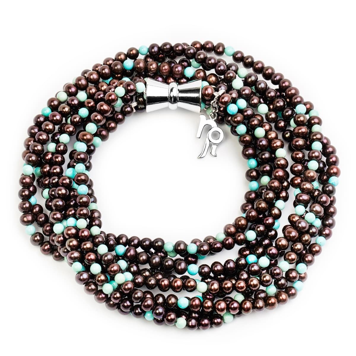 Ожерелье Жасмин из жемчуга и бирюзы