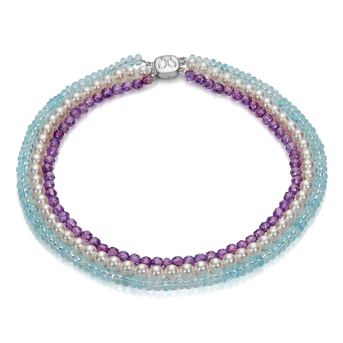Ожерелье Капри с жемчугом, топазами и аметистом