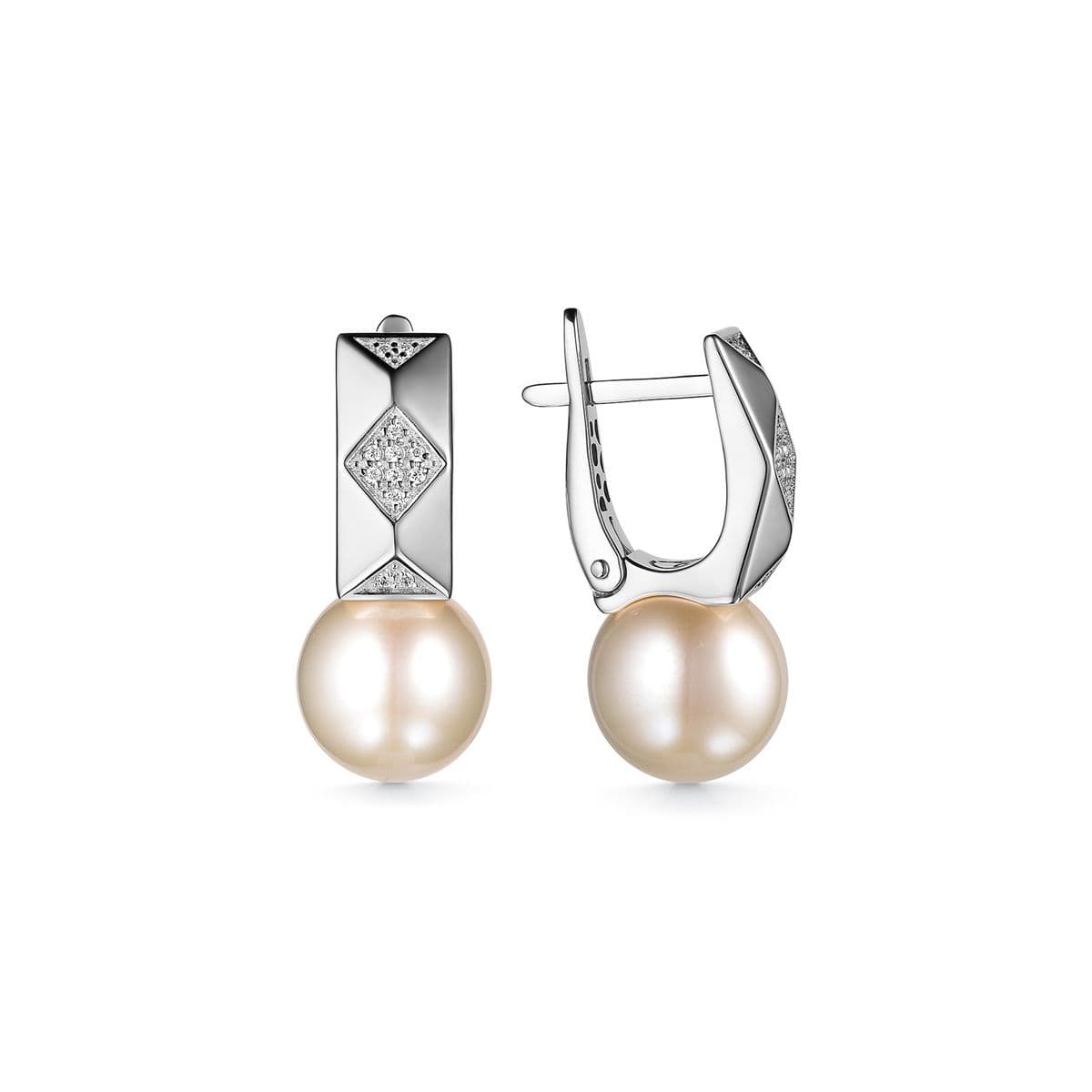 Серьги из белого золота с крупным жемчугом Эдисон от URBAN M