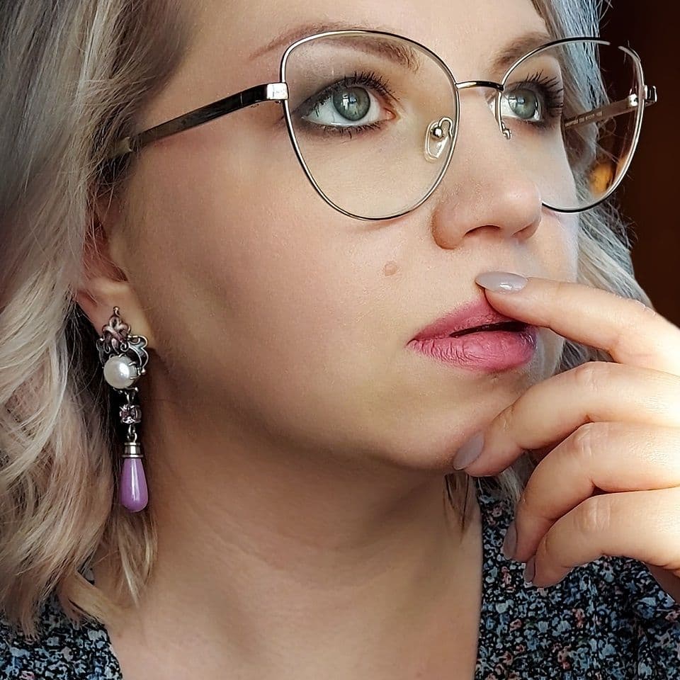 Серьги Любава от DARIA.JW с жемчугом, аметистами и фосфосидеритами